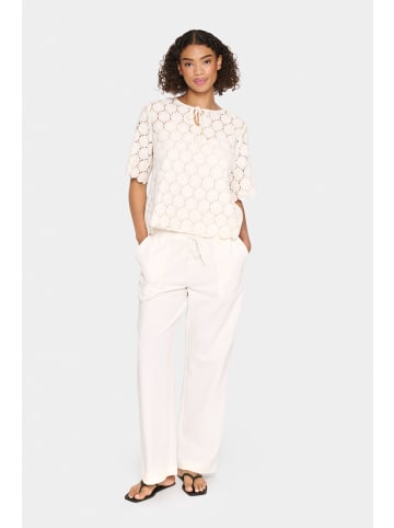 SAINT TROPEZ Kurzarm-Bluse ZojaSZ Lockere Passform in Sea Salt