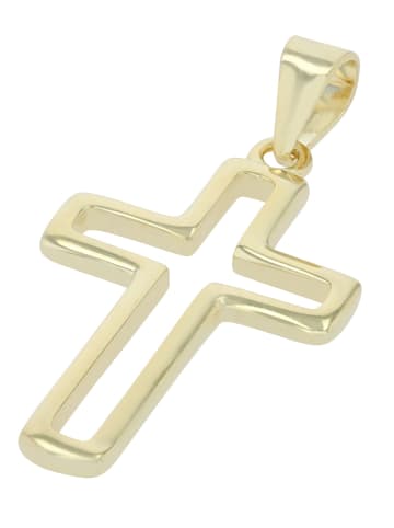 Adeliás Unisex Anhänger – Kreuzanhänger aus 925 Silber in gold