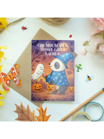 Mr. & Mrs. Panda neujahrskarte Panda Zauberer Design mit Spruch in Weiß