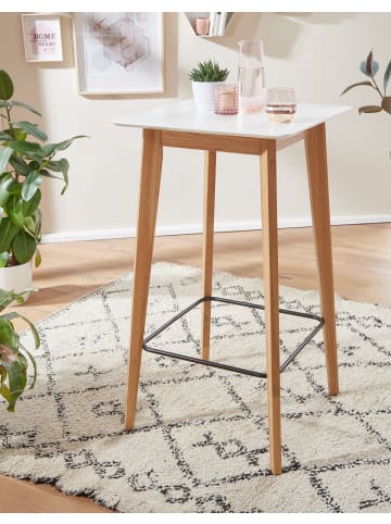 KADIMA DESIGN Skandinavischer Bartisch: Eichenbeine, quadratische Tischplatte, 50 kg