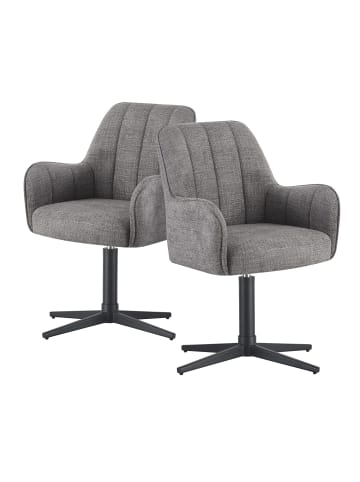 DUBI Möbel 2er-Set: Drehstuhl THOMAS-ROMY in Grau - (B)58 x (H)87 x  (T)62 cm