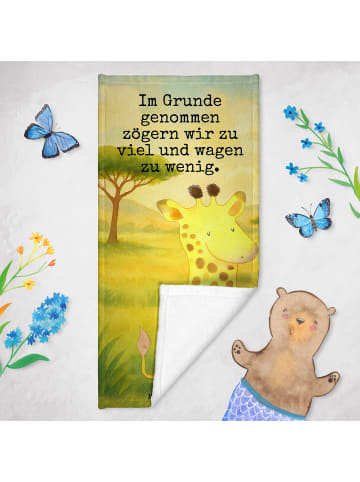 Mr. & Mrs. Panda Strandtuch Giraffe Zufrieden Design mit Spruch in Weiß