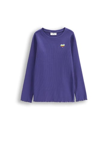 Coccodrillo Langarm-Rippstrick-T-Shirt in dunkelblau