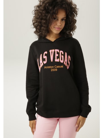 Aniston CASUAL Sweatshirt in schwarz-rosa-orange