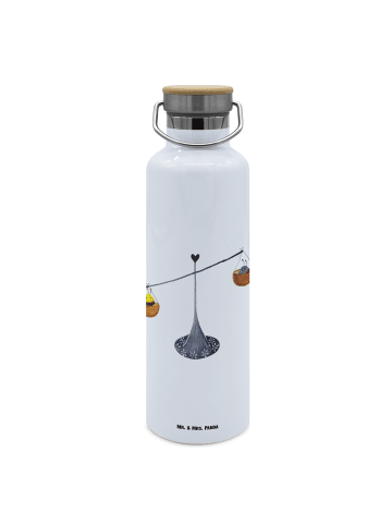 Mr. & Mrs. Panda Thermosflasche Sternzeichen Waage ohne Spruch in Weiß
