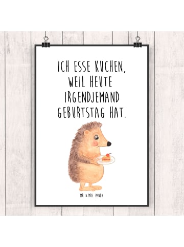 Mr. & Mrs. Panda Bild Igel Kuchenstück mit Spruch in Weiß