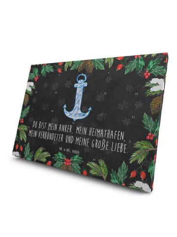 Mr. & Mrs. Panda Tee Adventskalender Anker Blau mit Spruch in Kreidetafel