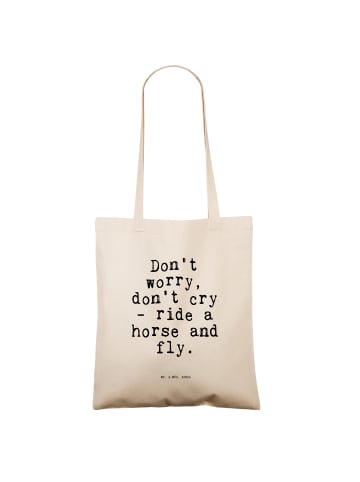 Mr. & Mrs. Panda Alltagstasche Don't worry, don't cry... mit Spruch in Creme