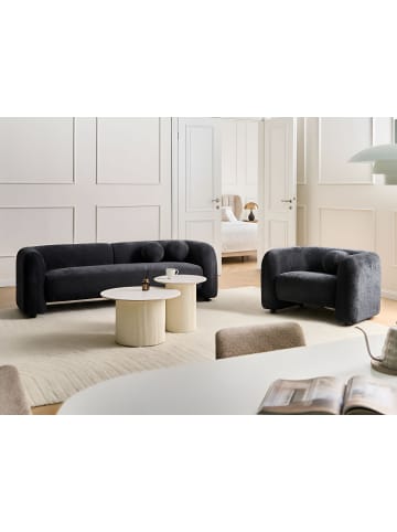 Beliani 2-tlg Sitzgruppe LEIREN in Schwarz