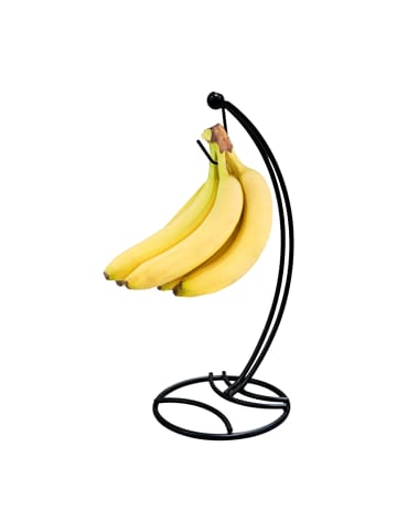 relaxdays Bananenhalter in Schwarz - (H)33,5 x Ø 15 cm