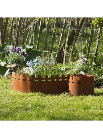 UNUS Rasenkante Rost Blumen 21x500 cm in Braun