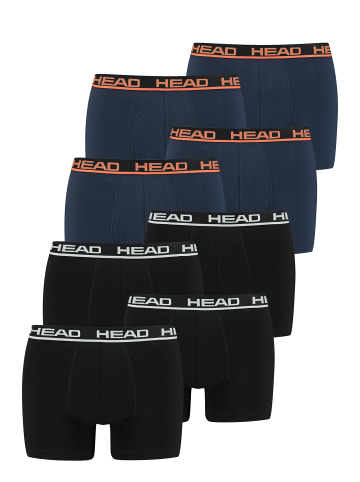 HEAD Boxershorts Head Basic Boxer 8P in Black/Blue Orange