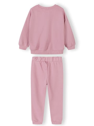 Minoti 2-tlg Langarmshirt & Hose NOSFLEECE102 in pink