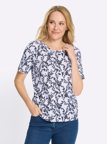 Sieh an! Kurzarmshirt in weiß-marine-bedruckt