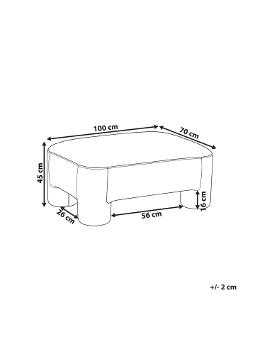 Beliani Ottomane HOGBO in Weiß - (W) 100 x (H) 45 x (L) 70 cm