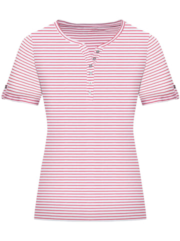 Sieh an! Kurzarmshirt in rot-geringelt