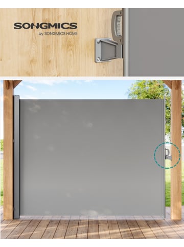 SONGMICS Wandhalterung für Seitenmarkisen Sheld in Grau - (B)9 x (H)8 x (T)13.5 cm