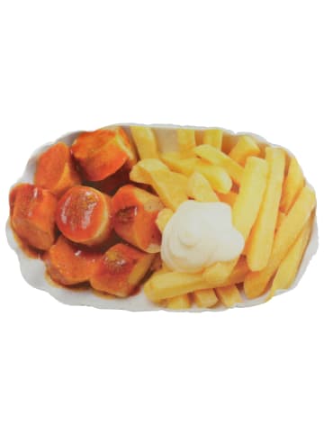 United Labels Currywurst und Pommes Kissen - 30 x 50 cm in Mehrfarbig