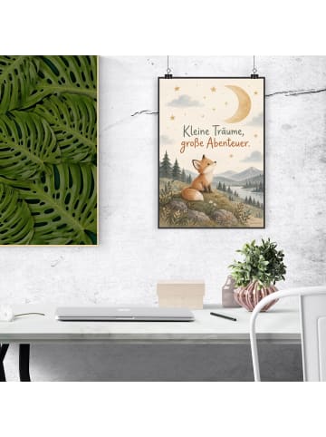 Mr. & Mrs. Panda Poster Fuchs skandinavisch Design mit Spruch in Weiß