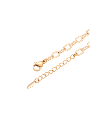 faina Women Chain Link Bracelet With Evil Eye Motif in Rose Gold Turquoise