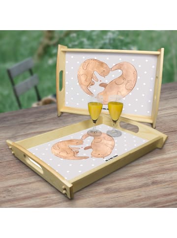 Mr. & Mrs. Panda tablett für bett Otter Herz ohne Spruch in Grau Pastell
