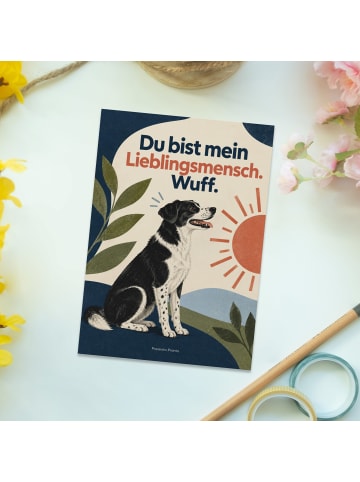 Mr. & Mrs. Panda Postkarte Hund modern Design mit Spruch in Weiß