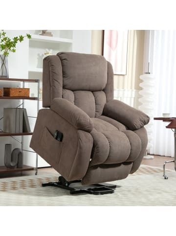 HOMCOM Fernsehsessel mit Aufstehhilfe in Braun 93L x 104B x 100H cm
