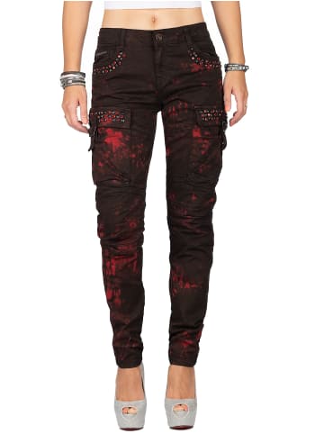Cipo & Baxx Damen Regular Fit Jeans in Bordeaux