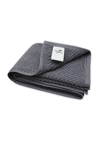 Framsohn 2er Set: Zwirnfrottier BIO Duschtuch "OCEAN" in Anthrazit -(L) 150 x (B) 75 cm