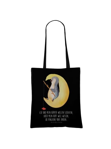 Mr. & Mrs. Panda Laptoptasche Pinguin Mond mit Spruch in Schwarz