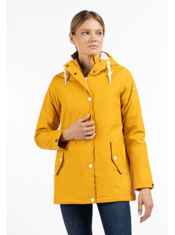 DreiMaster Damen Regenjacke Mit Webpelzfutter in Senf