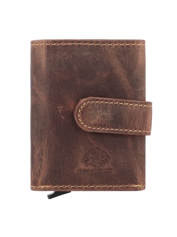 Greenburry Vintage Geldbörse RFID Schutz Leder 10 cm in brown