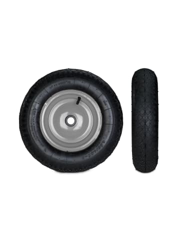 relaxdays 2x Schubkarrenrad in Schwarz/ Grau - 4.80 4.00-8