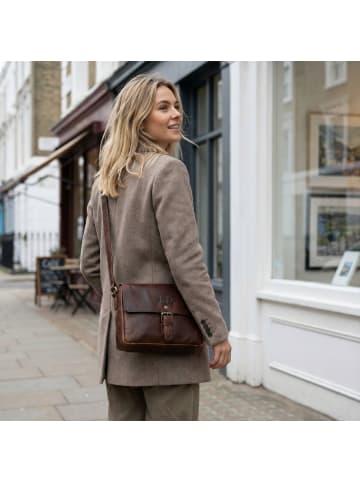 SID & VAIN Leder-Umhängetasche YALE Umhängetasche Cross-Body Bag echt Leder in braun