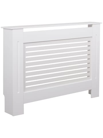 KADIMA DESIGN Heizkörperverkleidung | Weiß, 112x82x19cm, Lamellen