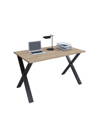 VCM  Schreibtisch Bürotisch Computertisch 140x80 Lona X in Schwarz / Sonoma-Eiche
