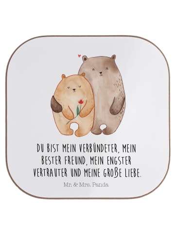 Mr. & Mrs. Panda Untersetzer Bären Liebe mit Spruch in Weiß