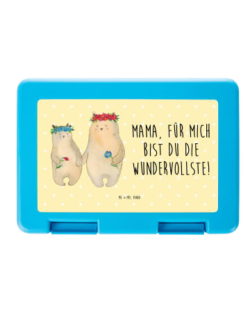 Mr. & Mrs. Panda Bentobox Bären mit Blumenkranz mit Spruch in Gelb Pastell
