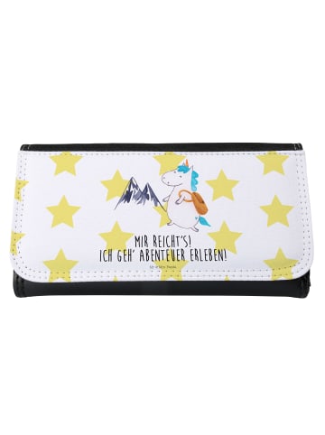 Mr. & Mrs. Panda Brieftasche Damen Einhorn Bergsteiger mit Spruch in Weiß