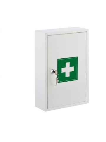 relaxdays Medizinschrank in Weiß/ Grün - (B)21,5 x (H)32 x (T)9,5 cm