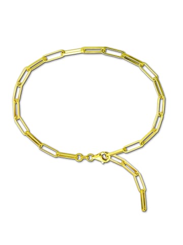 SilberDream Fußkette Silber 925 Silber, vergoldet (Gelbgold 333) ca. 28cm Ankerkette Laguna