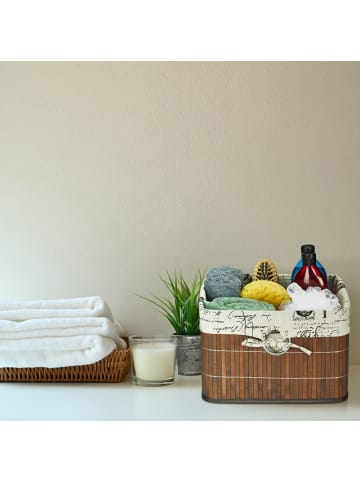 relaxdays 3 x Aufbewahrungskorb in Braun/ Creme - (B)31 x (H)20 x (T)31 cm