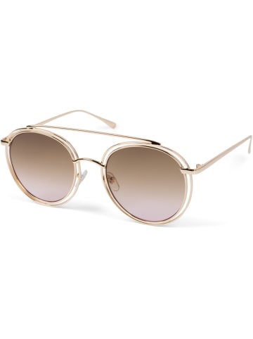 styleBREAKER Sonnenbrille in Gold / Braun-Rose Verlauf