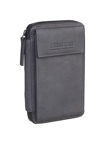 Leonhard Heyden Den Haag Handytasche Leder 11 cm grau