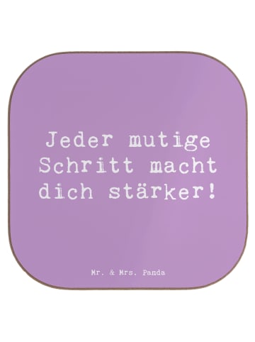 Mr. & Mrs. Panda Untersetzer Glas Spruch Angst überwinden mit Sp... in Lavendeltraum