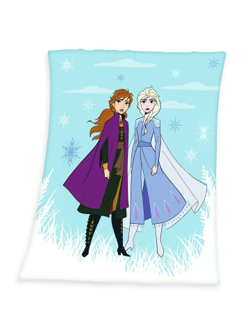 Herding Fleecedecke Eiskönigin 130x160cm Anna & Elsa in Hellblau