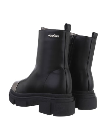 Ital-Design Stiefelette in Schwarz und Bronze