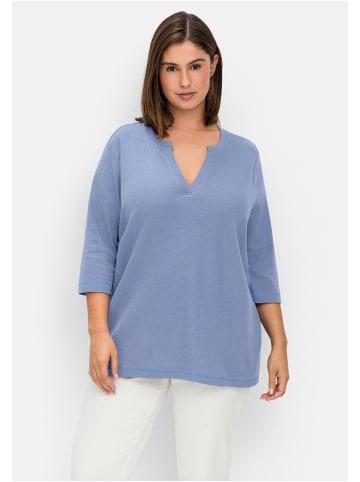 sheego Jerseyshirt in mittelblau