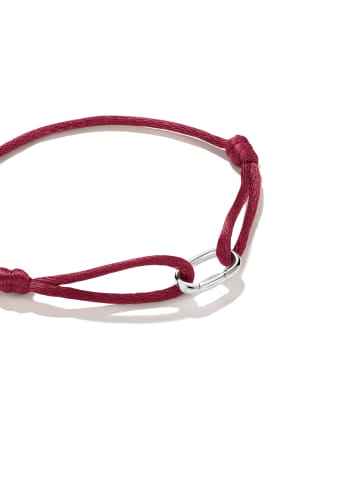 Thomas Sabo Textilarmband Rot Connect in silberfarben, burgund