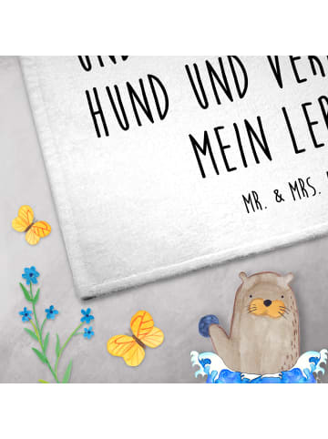 Mr. & Mrs. Panda Gästehandtücher Hund Dogge mit Spruch in Weiß